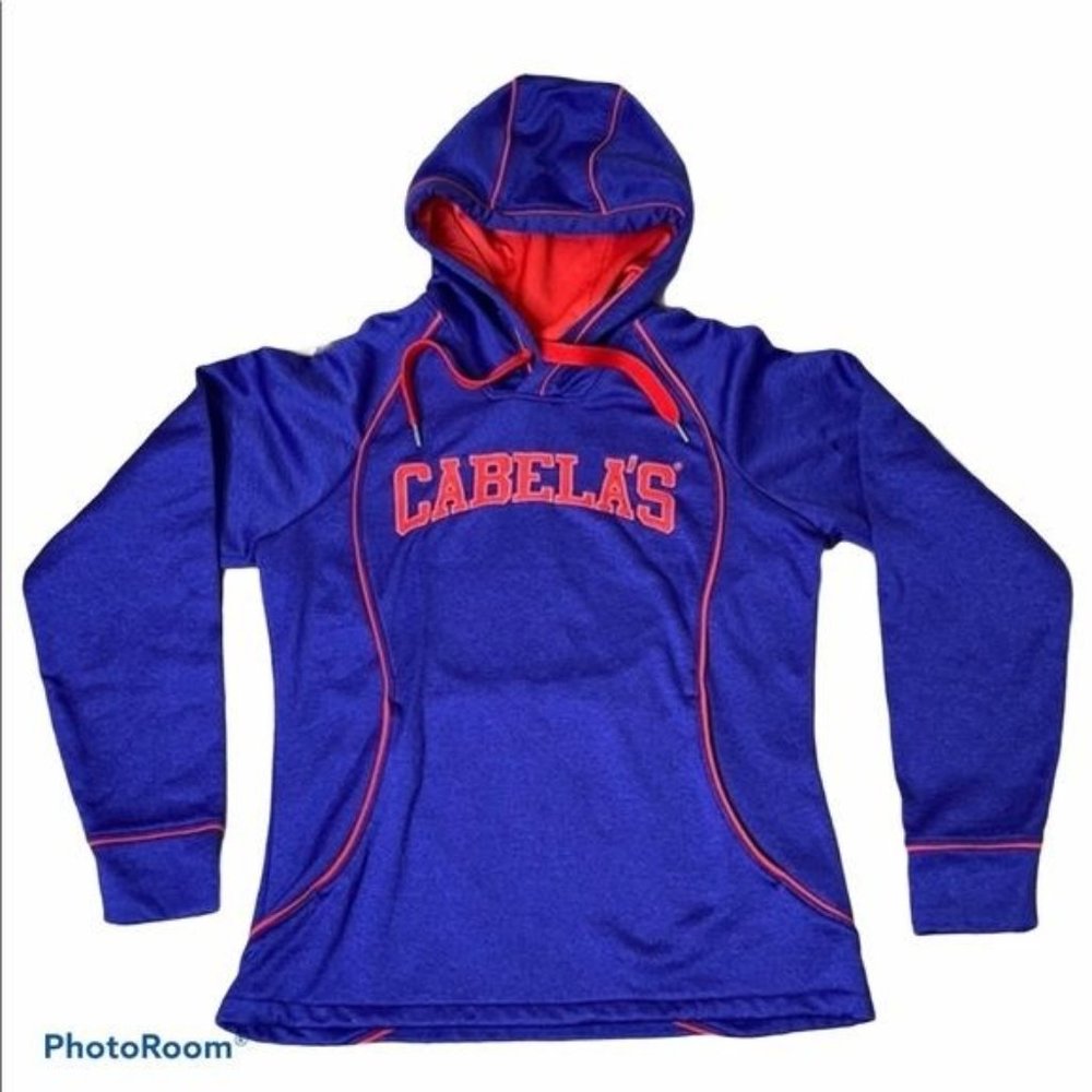 Cabela’s Womens Long Sleeve Polyester Hoodie Sweater Blue Size Medium - Picture 1 of 14
